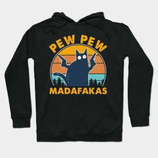 Cat Pew Pew Madafakas Vintage Hoodie